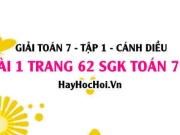 Giải bài 1 trang 62 Toán 7 Tập 1 SGK Cánh Diều: Đại lượng...